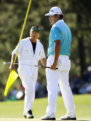 Golf: Matsuyama drops to 28th after 3rd round of Masters Hideki Matsuyama of Japan reacts after missing his birdie putt on the 17th hole during the third round of the Masters Tournament at Augusta National Golf Club on April 8, 2017. Matsuyama carded a 2-over 74 to fall into a tie for 28th. 