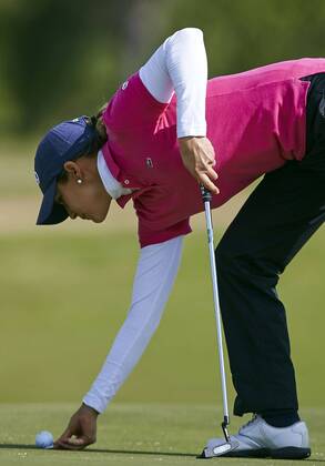 Spanish golfer Azahara Munoz during the first day of the Mediterranean Ladies Golf Open at Terramar Golf Club in Sitges, Barcelona, northeastern Spain, 20 April 2017. The tournament tuns until the upcoming 23 April. MEDITERRANEAN LADIES OPEN !ACHTUNG: NUR REDAKTIONELLE NUTZUNG!  Copyright: xALEJANDROxGARCÍAx GRA251 20170420-636282976441875230