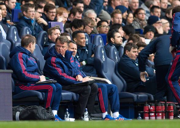 Louis van Gaal manager of Manchester United ManU during the Barclays Premier League match between Tottenham Hotspur and Manchester United at White Hart Lane, London, England on 10 April 2016. Copyright: xVincexxMignottx 09530020
