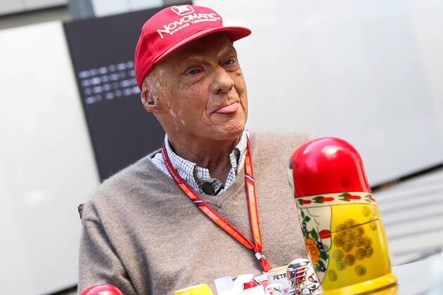 SOCHI, RUSSIA - APRIL 29, 2017: Austrian former Formula One driver and a three-time F1 World Drivers Champion Niki Lauda, non-executive chairman of Mercedes AMG Petronas Formula One Team, seen during the 2017 Formula 1 Russian Grand Prix at the Sochi Autodrom racing circuit. Vyacheslav Prokofyev TASS  TS04A19A
