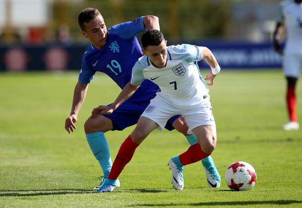 PXL_UEFA European U-17 Championship, group D, England vs. Netherlands 10.05.2017., Zapresic, Croatia - UEFA European U-17 Championship 2017, group D, 3rd round, England vs. Netherlands. Phil Foden, Bradly Van Hoeven. IgorxKralj PIXSELL