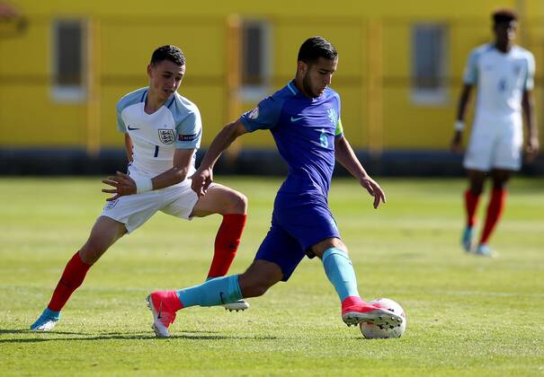 PXL_UEFA European U-17 Championship, group D, England vs. Netherlands 10.05.2017., Zapresic, Croatia - UEFA European U-17 Championship 2017, group D, 3rd round, England vs. Netherlands. Phil Foden, Acraf El Bouchataoui. IgorxKralj PIXSELL