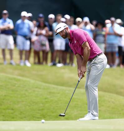 May 12, 2017 - Ponte Vedra Beach, Florida, United States - Dustin Johnson putts the 9th green during the second round of The PLAYERS Championship at TPC Sawgrass. Golf 2017: The PLAYERS Championship - Round 2 - ZUMAw109 20170512_zap_w109_007 Copyright: xDebbyxWongx