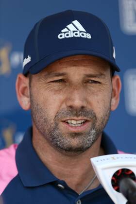 May 12, 2017 - Ponte Vedra Beach, Florida, United States - Sergio Garcia speaks to the media after the second round of The PLAYERS Championship at TPC Sawgrass. Golf 2017: The PLAYERS Championship - Round 2 - ZUMAw109 20170512_zap_w109_019 Copyright: xDebbyxWongx