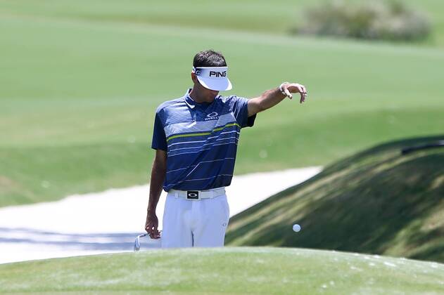 May 12, 2017 - Ponte Vedra Beach, Florida, United States - Bubba Watson takes a drop on the 9th green during the second round of The PLAYERS Championship at TPC Sawgrass. Golf 2017: The PLAYERS Championship - Round 2 - ZUMAw109 20170512_zap_w109_034 Copyright: xDebbyxWongx