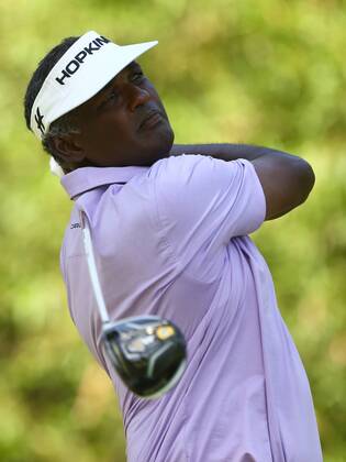May 12, 2017 - Ponte Vedra Beach, Florida, United States - Vijay Singh tees off the 11th hole during the second round of The PLAYERS Championship at TPC Sawgrass. Golf 2017: The PLAYERS Championship - Round 2 - ZUMAw109 20170512_zap_w109_060 Copyright: xDebbyxWongx