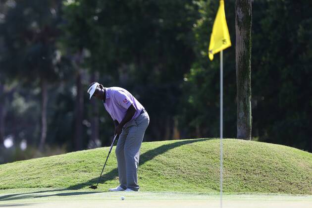 May 12, 2017 - Ponte Vedra Beach, Florida, United States - Vijay Singh putts the 10th green during the second round of The PLAYERS Championship at TPC Sawgrass. Golf 2017: The PLAYERS Championship - Round 2 - ZUMAw109 20170512_zap_w109_054 Copyright: xDebbyxWongx