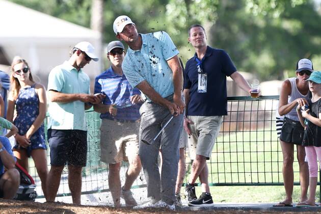 May 12, 2017 - Ponte Vedra Beach, Florida, United States - Lucas Glover hits out of the rough on the 9th hole during the second round of The PLAYERS Championship at TPC Sawgrass. Golf 2017: The PLAYERS Championship - Round 2 - ZUMAw109 20170512_zap_w109_070 Copyright: xDebbyxWongx