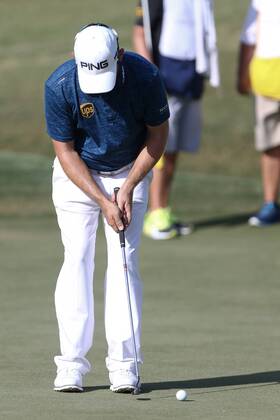May 12, 2017 - Ponte Vedra Beach, Florida, United States - Louis Oosthuizen putts the 9th green during the second round of The PLAYERS Championship at TPC Sawgrass. Golf 2017: The PLAYERS Championship - Round 2 - ZUMAw109 20170512_zap_w109_072 Copyright: xDebbyxWongx