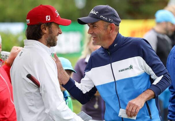 GOLF - Goesser Open MARIA LANKOWITZ,AUSTRIA,20.MAY.17 - GOLF - Goesser Open, GC Erzherzog Johann. Image shows Martin Wiegele and Markus Brier (AUT). GEPAxpictures xChristianxWalgram