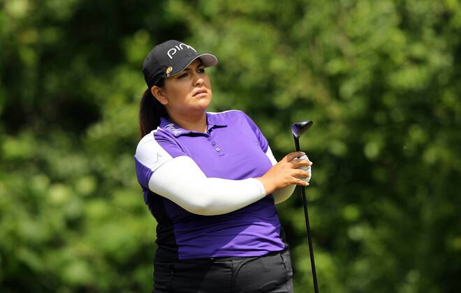 May 28, 2017 - Ann Arbor, Michigan, United States - Lizette Salas of the United States tees off on the 7th tee during the final round of the LPGA Golf Damen Volvik Championship at Travis Pointe Country Club, Ann Arbor, MI, USA Sunday, May 28, 2017. LPGA Volvik Championship  - ZUMAn230 20170528_zaa_n230_262 Copyright: xJorgexLemusx