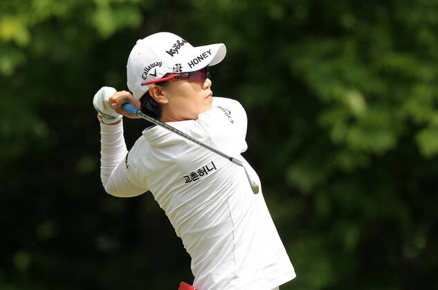 May 28, 2017 - Ann Arbor, Michigan, United States - Jeong Eun Lee of Republic of Korea tees off on the 7th tee during the final round of the LPGA Golf Damen Volvik Championship at Travis Pointe Country Club, Ann Arbor, MI, USA Sunday, May 28, 2017. LPGA Volvik Championship  - ZUMAn230 20170528_zaa_n230_268 Copyright: xJorgexLemusx