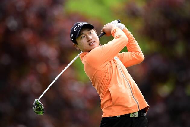 170602 Jeunghun Wang, Korea, under dag tva av golftävlingen Nordea Masters den 2 juni 2017 i Barsebäck.  Copyright: PETTERxARVIDSON BB170602PA013