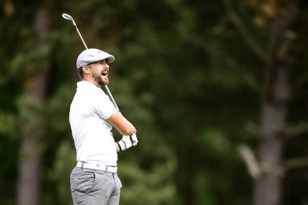 170602 Rikard Karlberg, Sverige, under dag tva av golftävlingen Nordea Masters den 2 juni 2017 i Barsebäck.  Copyright: PETTERxARVIDSON BB170602PA026