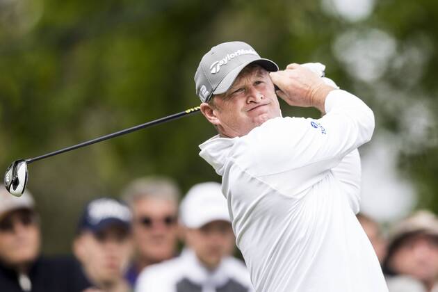 170602 Jamie Donaldson, Wales under dag tva av golftävlingen Nordea Masters den 2 juni 2017 i Barsebäck.  Copyright: PETTERxARVIDSON BB170602PA372