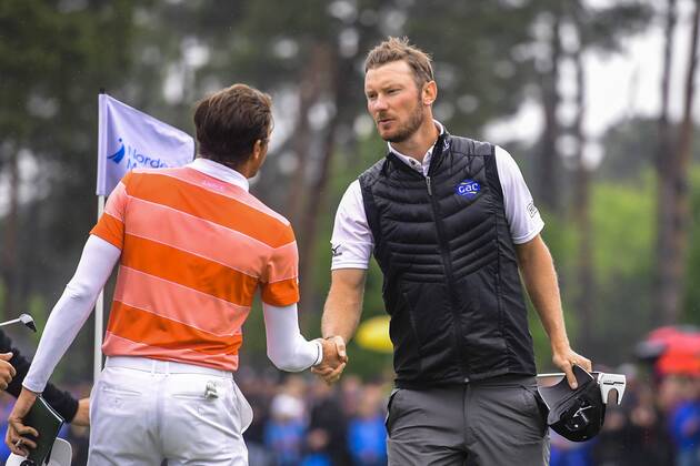 170604 Chris Wood, Englad efter dag fyra av golftävlingen Nordea Masters den 4 juni 2017 i Barsebäck.  Copyright: PETTERxARVIDSON BB170604PA099