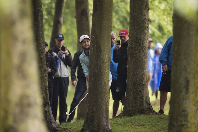 170604 Alexander Levy, Frankrike under dag fyra av golftävlingen Nordea Masters den 4 juni 2017 i Barsebäck.  Copyright: PETTERxARVIDSON BB170604PA408