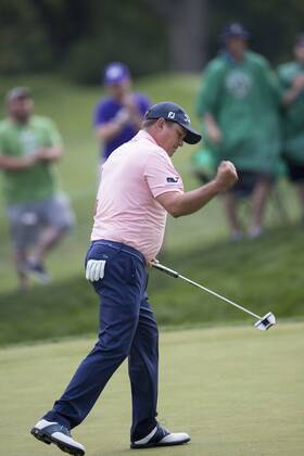 DUBLIN, OH - JUNE 04: PGA Golf Herren golfer Jason Dufner shows his reaction and emotions after winning the Memorial Tournament - Final Round on June 4, 2017 at Muirfield Village Golf Club in Dublin, Ohio (Photo by Khris Hale Icon Sportswire) GOLF: JUN 04 PGA - the Memorial Tournament - Final Round Icon170604110 EDITORIAL USE ONLY