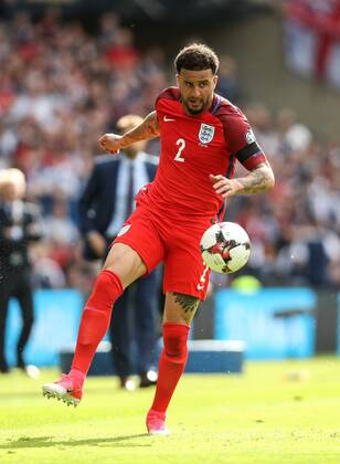 England s Kyle Walker in action during the FIFA World Cup WM Weltmeisterschaft Fussball Qualifying match at Hampden Park Stadium, Glasgow Picture date 10th June 2017. Picture credit should read: David Klein Sportimage EDITORIAL USE ONLY. No use with unauthorised audio, video, data, fixture lists, club league logos or live services. Online in-match use limited to 120 images, no video emulation. No use in betting, games or single club league player publications.