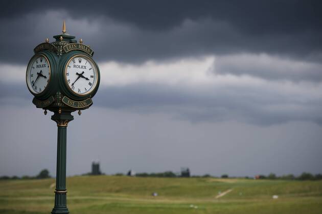 170614 Ett oväder drar in över golfbanan Erin Hills inför golfturneringen US Open den 14 juni 2017 i Hartford.  Copyright: JOELxMARKLUND BB170614JM027