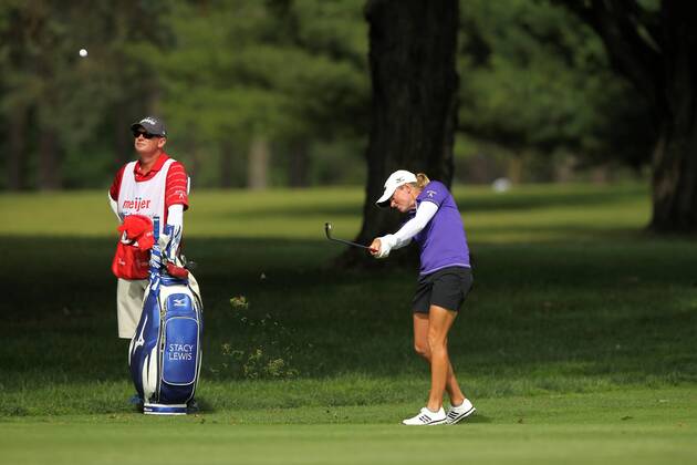 June 16, 2017 - Belmont, Michigan, United States - Stacy Lewis of Texas hits out of the rough toward the 14th green during the second round of the Meijer LPGA Golf Damen Classic golf tournament at Blythefield Country Club in Belmont, MI, USA Friday, June 16, 2017. Meijer LPGA Classic - Round Two  - ZUMAn230 20170616_zaa_n230_158 Copyright: xJorgexLemusx