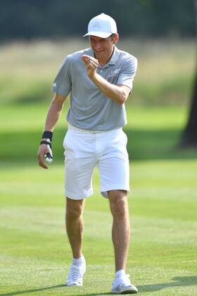 Thomas MUELLER (MÜLLER,Bayern Muenchen) , Gestik,Aktion,Einzelaktion,Einzelbild, Freisteller,Ganzkoerperaufnahme,ganze Figur. ProAm ,GOLF,BMW International Open 2017 am 21.06.2017 in Muenchen Eichenried.
