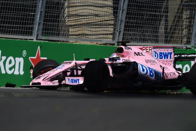 Unfall von Sergio Perez (Sahara Force India F1 Team), Grosser Preis von Aserbaidschan 2017, Freies Training, Motorsport, Formel 1, 23.06.2017, Baku Copyright: xAndre Eibner-Pressefotox EP_JAE