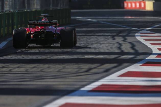 Motorsports: FIA Formula One World Championship WM Weltmeisterschaft 2017, Grand Prix of Europe, 5 Sebastian Vettel (GER, Scuderia Ferrari), 7 Kimi Raikkonen (FIN, Scuderia Ferrari), Baku Azerbaijan xHOCHxZWEIx