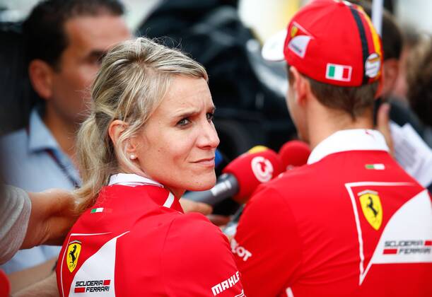 Motorsports: FIA Formula One World Championship WM Weltmeisterschaft 2017, Grand Prix of Austria, Britta Roeske (GER), 5 Sebastian Vettel (GER, Scuderia Ferrari), Spielberg Austria xHOCHxZWEIx