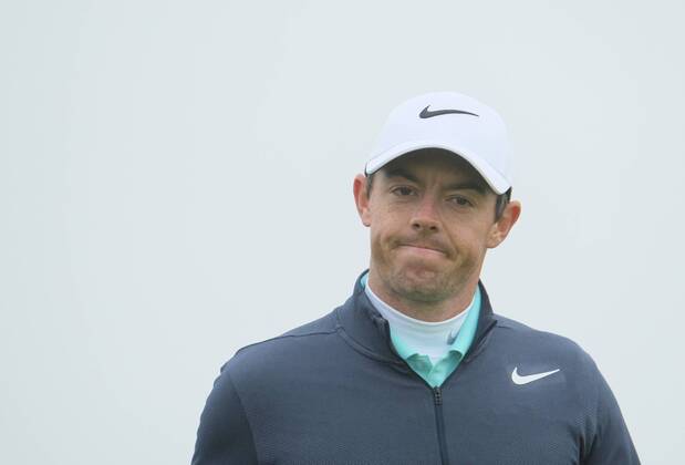 July 7th 2017, Portstewart Golf Club, Portstewart, Northern Ireland; Dubai Duty Free Irish Open Golf Championship, Day 2; The frustration on the face of Rory McIlroy (NIR) as he scores another par during the second round of the Dubai Duty Free Irish Open xNigelxCookex  ActionPlus11898541