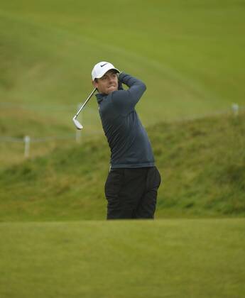 July 7th 2017, Portstewart Golf Club, Portstewart, Northern Ireland; Dubai Duty Free Irish Open Golf Championship, Day 2; Rory McIlroy (NIR) plays his second shot on the 13th during the second round of the Dubai Duty Free Irish Open xNigelxCookex  ActionPlus11898551