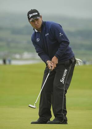 July 7th 2017, Portstewart Golf Club, Portstewart, Northern Ireland; Dubai Duty Free Irish Open Golf Championship, Day 2; Hideki Matsuyama (JPN) putts on the 13th during the second round of the Dubai Duty Free Irish Open xNigelxCookex  ActionPlus11898552