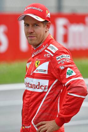 Sebastian VETTEL,GER (Scuderia Ferrari) nach dem Qualifying, Aktion,Einzelbild,angeschnittenes Einzelmotiv,Halbfigur,halbe Figur. Formel 1:GP von Oesterreich, Red Bull Ring Zeltweg,Spielberg,Saison 2017,am 08.07.2017.