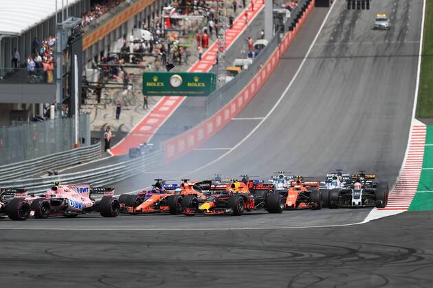 July 9th 2017, Red Bull Ring, Spielberg, Austria; Formula One Grand Prix. Race Start. Fernando Alonso - McLaren Honda MCL32 into corner one as he race ended with contact with Daniil Kvyat xOctanex  ActionPlus11899462