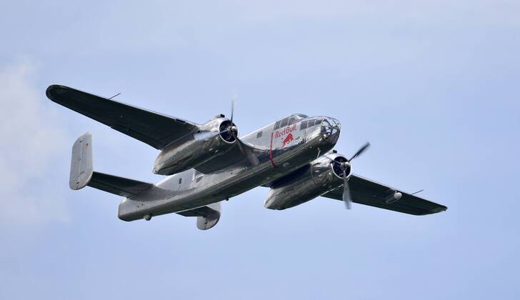 MOTORSPORTS - The Flying Bulls Air Show SPIELBERG,AUSTRIA,09.JUL.17 - MOTORSPORTS - The Flying Bulls Air Show. Image shows shows a plane. GEPAxpictures xMichaelxRiedler