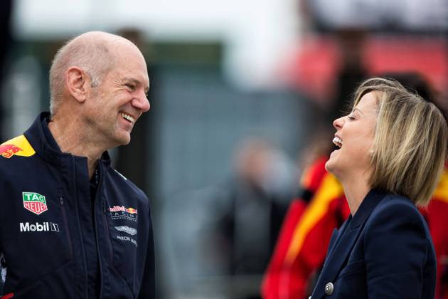 Bilder des Tages - SPORT British Grand Prix, Silverstone 13 - 16 July 2017 15.07.2017 - Free Practice 3, Adrian Newey (GBR), Red Bull Racing , Technical Operations Director and Susie Wolff (GBR)