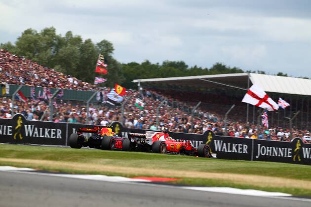 British Grand Prix, Silverstone 13 - 16 July 2017 16.07.2017 - Race, Max Verstappen (NED) Red Bull Racing RB13 and Sebastian Vettel (GER) Scuderia Ferrari SF70H