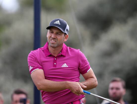July 19th 2017, Royal Birkdale Golf Club, Southport, England; The 146th Open Golf Championship, Final Practice Day; Sergio Garcia (ESP) reacts to his tee shot on the second hole xDavidxBlunsdenx  ActionPlus11903706