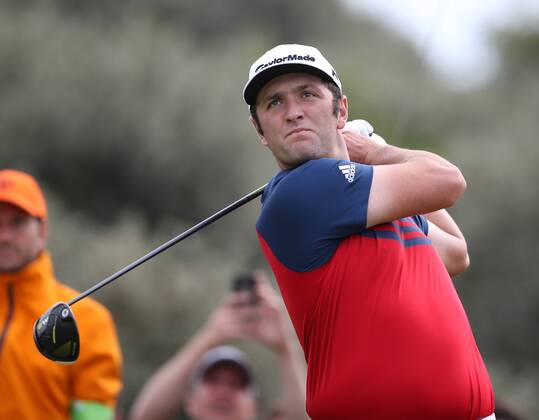July 19th 2017, Royal Birkdale Golf Club, Southport, England; The 146th Open Golf Championship, Final Practice Day; Jon Rahm (ESP) watches his tee shot on the second hole xDavidxBlunsdenx  ActionPlus11903707