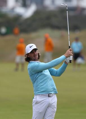 July 19th 2017, Royal Birkdale Golf Club, Southport, England; The 146th Open Golf Championship, Final Practice Day; Tommy Fleetwood (ENG) watches his approach shot to the third green xDavidxBlunsdenx  ActionPlus11903721