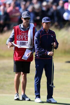 20th July 2017, Royal Birkdale Golf Club, Southport, England; The 146th Open Golf Championship, First round; Rickie Fowler (USA) surveys his putt for birdie on the par three 14th hole xDavidxBlunsdenx  ActionPlus11904092