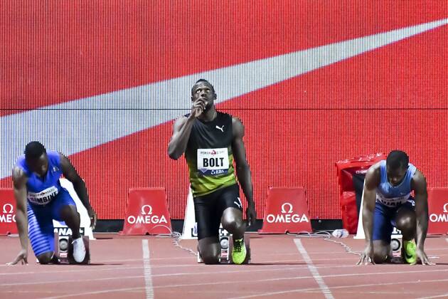 Usain Bolt (Jamaique) ATHLETISME : Ligue de diamant - Meeting Herculis de Monaco - Monaco - 21 07 2017 NorbertScanella Panoramic 