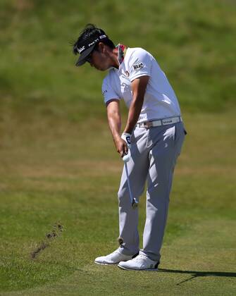 23rd July 2017, Royal Birkdale Golf Club, Southport, England; The 146th Open Golf Championship, fourth round ; Kevin Na (USA) prepares to hit his second shot the green on the 8th hole xDavidxBlunsdenx  ActionPlus11905768