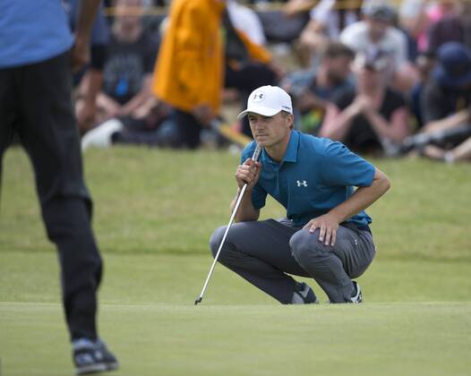 23rd July 2017, Royal Birkdale Golf Club, Southport, England; The 146th Open Golf Championship, fourth round ; Jordan Spieth (USA) prepares to putt on the 7th green xDavidxBlunsdenx  ActionPlus11905913