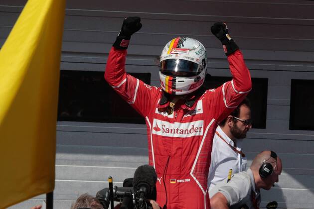 FORMULA 1 - Hungarian GP BUDAPEST,HUNGARY,30.JUL.17 - MOTORSPORTS, FORMULA 1 - Grand Prix of Hungary, Hungaroring. Image shows the rejoicing of Sebastian Vettel (GER Ferrari). GEPAxpictures xFritzxMueller