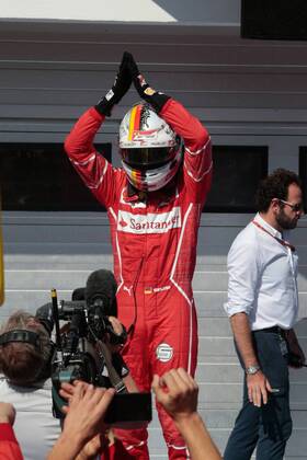 FORMULA 1 - Hungarian GP BUDAPEST,HUNGARY,30.JUL.17 - MOTORSPORTS, FORMULA 1 - Grand Prix of Hungary, Hungaroring. Image shows the rejoicing of Sebastian Vettel (GER Ferrari). GEPAxpictures xFritzxMueller