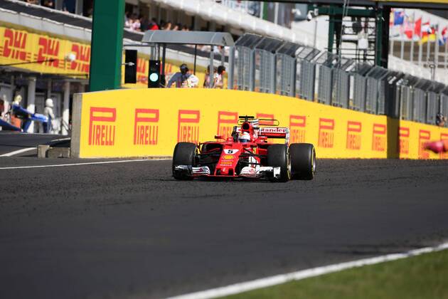 Hungarian Grand Prix, Hungaroring 27 - 30 July 2017 30.07.2017 - Race, Sebastian Vettel (GER) Scuderia Ferrari SF70H waves to the fans 