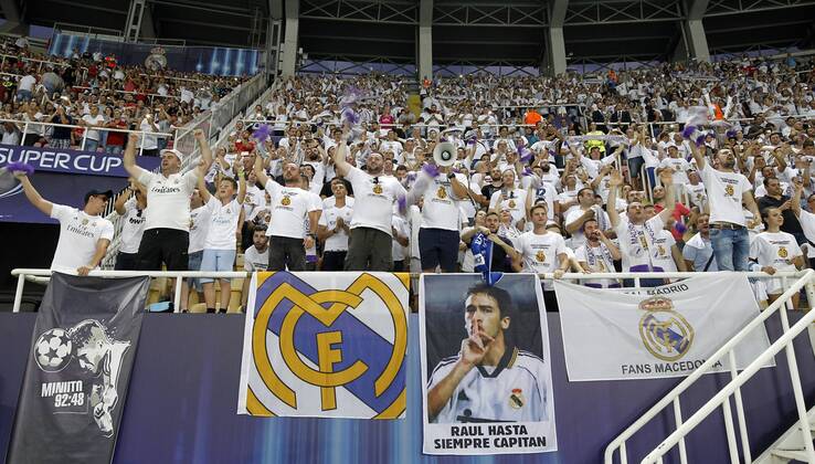 Final de la Supercopa de Europa entre el Real Madrid y el Manchester United ManU En la imagen, aficionados del Real Madrid. 2017 UEFA Super Cup final match between Real Madrid and Manchester United. In this picture, Real Madrid supporters. xANGELxRIVEROx