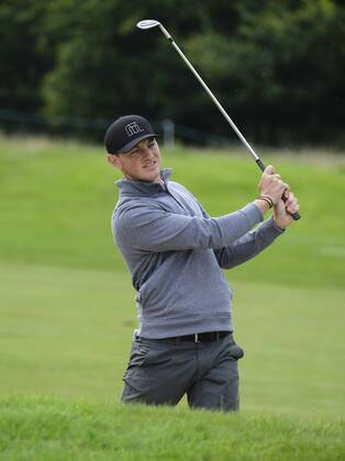 August 10th 2017, Galgorm Castle Golf Club, Galgorm, Northern Ireland; Northern Ireland Open, 1st Round; Paul Howard (ENG) watches his shot from a bunker on the 18th xNigelxCookex  ActionPlus11914058