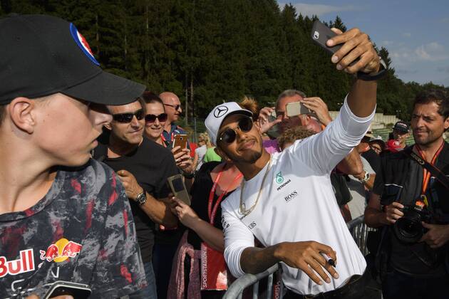 Mercedes British driver Lewis Hamilton pictured during preparations for the Grand Prix F1 of Belgium race, in Spa-Francorchamps, Thursday 24 August 2017. The Spa-Francorchamps Formula One Grand Prix takes place this weekend, from August 25th to August 27th. NICOLASxLAMBERT x05151725x